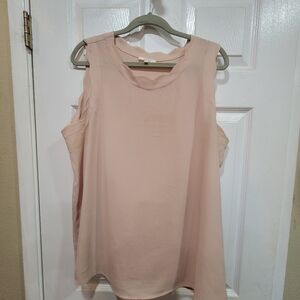 Pleione Elegant Blush Pink Sleeveless Top, Size XL